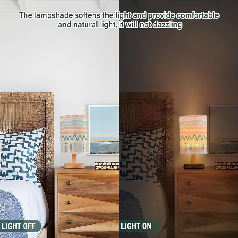 KLL Pastel-Colored Bohemian Tribal Pattern Array Room Lamp Nightstand Light for Dining Room Lamps for Small Spaces with Shade lámpara de mesa de - Image 5