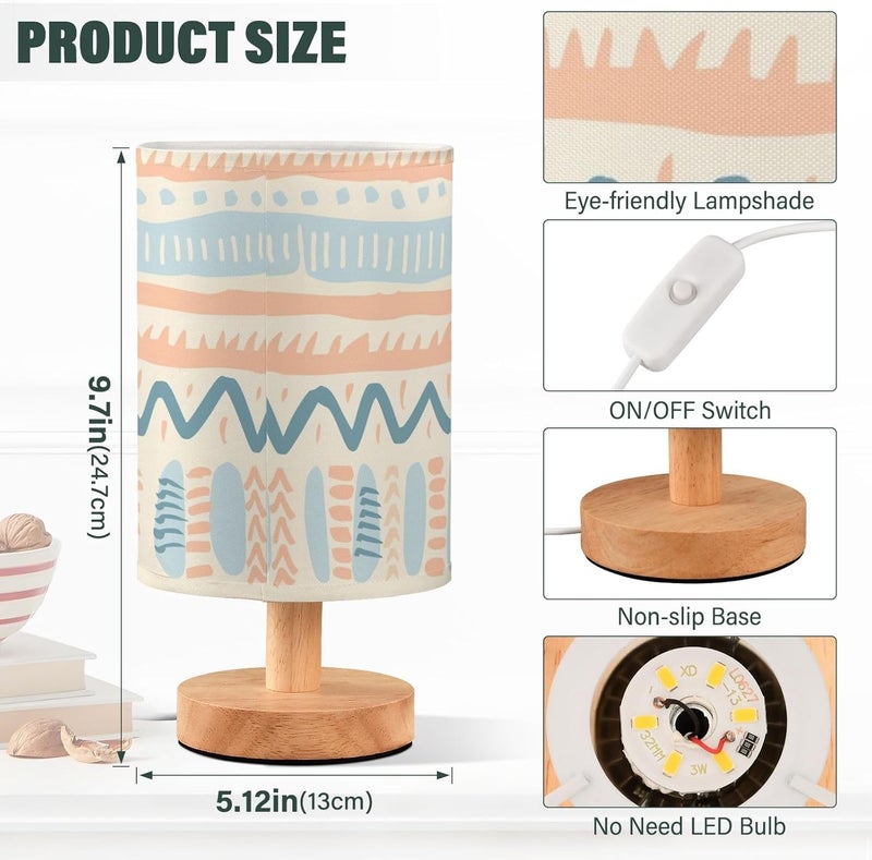 KLL Pastel-Colored Bohemian Tribal Pattern Array Room Lamp Nightstand Light for Dining Room Lamps for Small Spaces with Shade lámpara de mesa de - Image 3