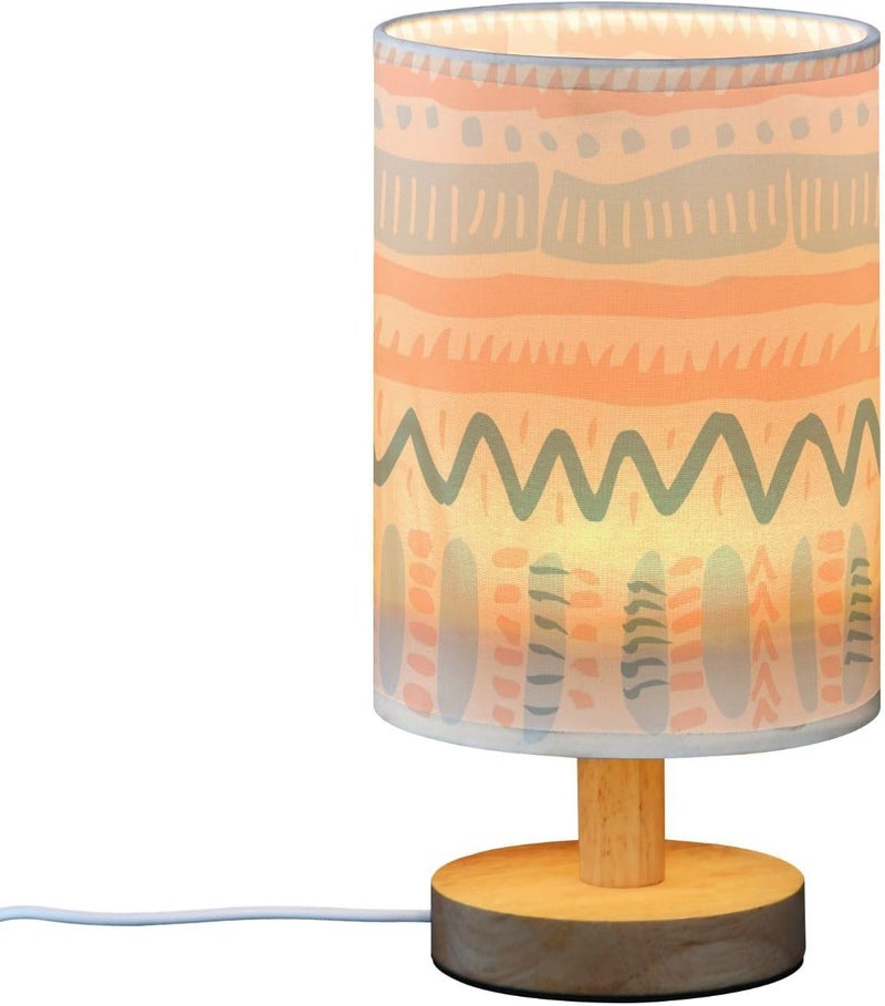 KLL Pastel-Colored Bohemian Tribal Pattern Array Room Lamp Nightstand Light for Dining Room Lamps for Small Spaces with Shade lámpara de mesa de - Image 2