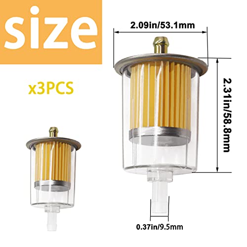 Taiss 3/8 inch Universal Gas Inline Fuel Filters with Magnet, Fits Fuel Line and Widely Used for Replacing Fuel Filters of Cars, Motorcycles, Trucks And Gasoline Powered Engines - Image 2