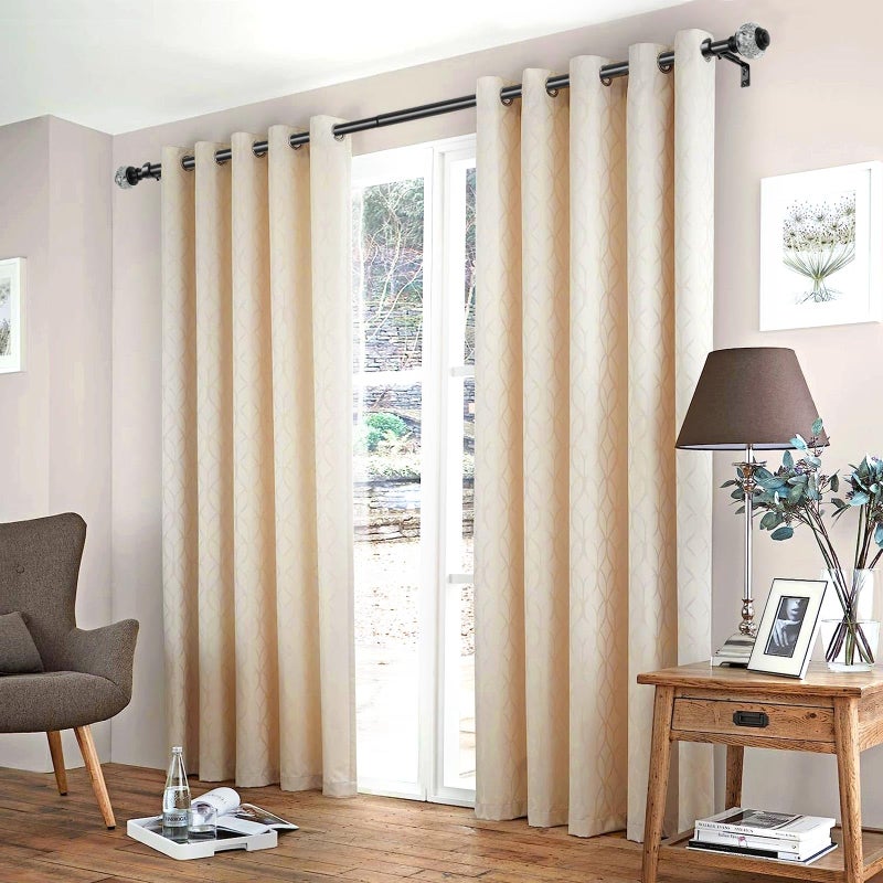 USFOOK 1 Inch Curtain Rods 72 to 144 Inches (6 to 12 ft) Telescoping Single Drapery Rod, USFOOK Black Curtain Rods for Windows 69 to 140 Inches, Decorative Translucent Finials - Image 5