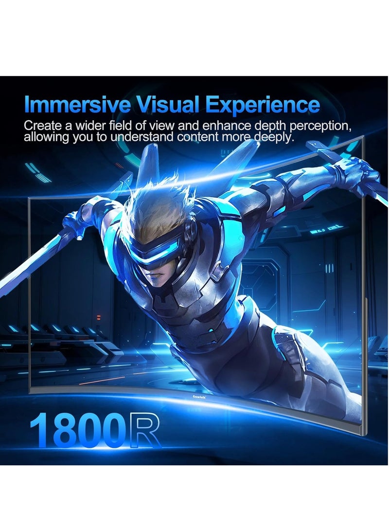 فلاشهوك شاشة ألعاب منحنية مقاس 24 بوصة بدقة Full HD (1920x1080)، ومعدل تحديث 165 هرتز، ووقت استجابة 1 مللي ثانية، ومدخل HDMI وDP، باللون الأسود - Image 4