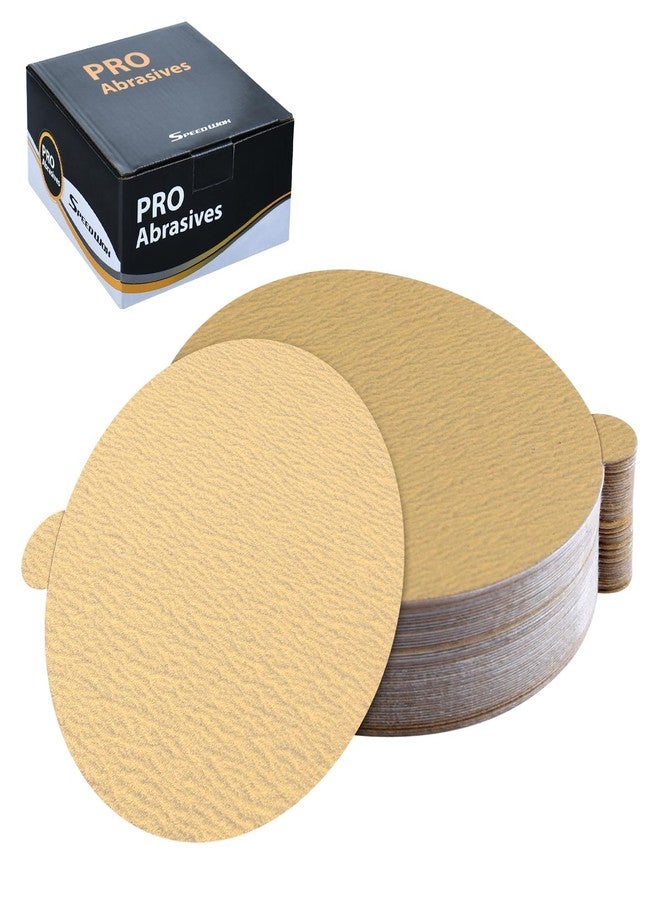 SPEEDWOX 50PCS 5" Gold PSA Sanding Discs 180 Grit Self Adhesive Stickyback Sandpaper Discs for DA Sander Gold PSA Sanding Discs for Sanding Automotive Car Painting Woodworking Wood Metal - Image 1