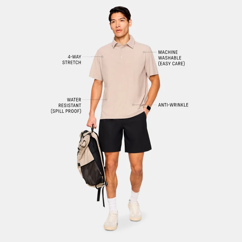 Fabletics Beige Men's The Don Polo Shirt for Men | Best Price UAE
