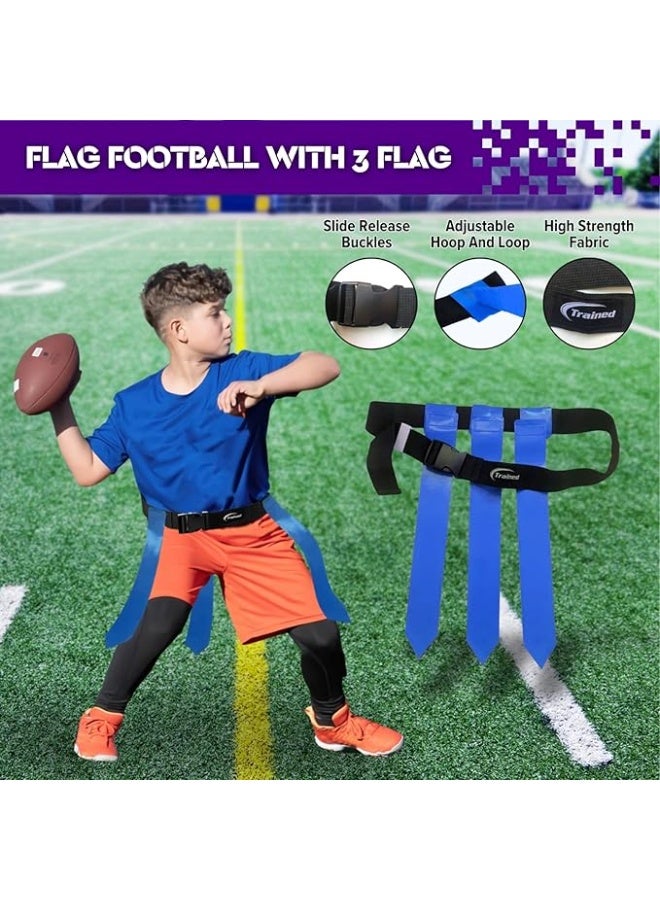 Trained 10 Man Flag Football Belts, 10 Player Adjustable Flag Football Set for Sports Teams, Training & Competition Color: Multi - Image 3