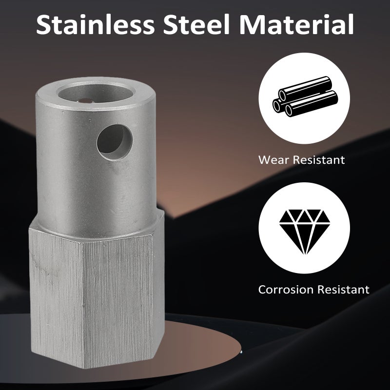Stainless Steel Cordless Drill Adapter Kit with 1/2 Inch Socket Adapter Bit Fits for Top Wind Trailer Jack Crank Handle - Image 5