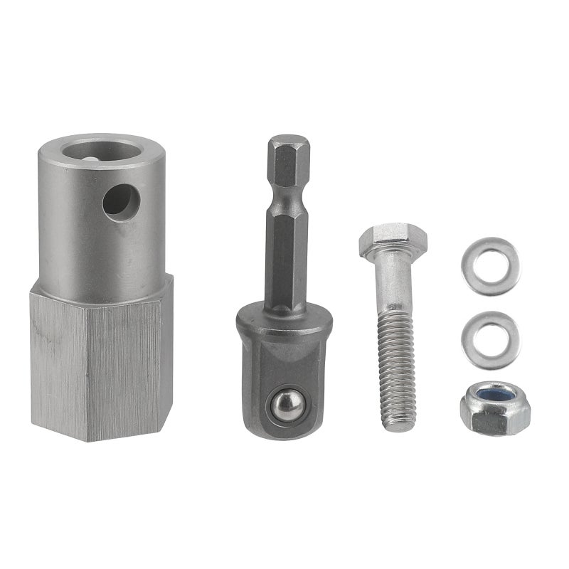 Stainless Steel Cordless Drill Adapter Kit with 1/2 Inch Socket Adapter Bit Fits for Top Wind Trailer Jack Crank Handle - Image 1