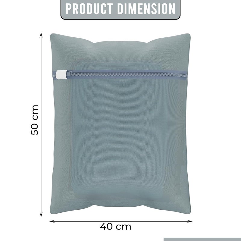 Kuber Industries Set of 18 Polyester Mesh Laundry Bag with Zip Reusable Washing Bags for Washing Machine Ideal for Lingerie Delicate Fabric Shoes Protection YZ6GRY Grey - Image 3