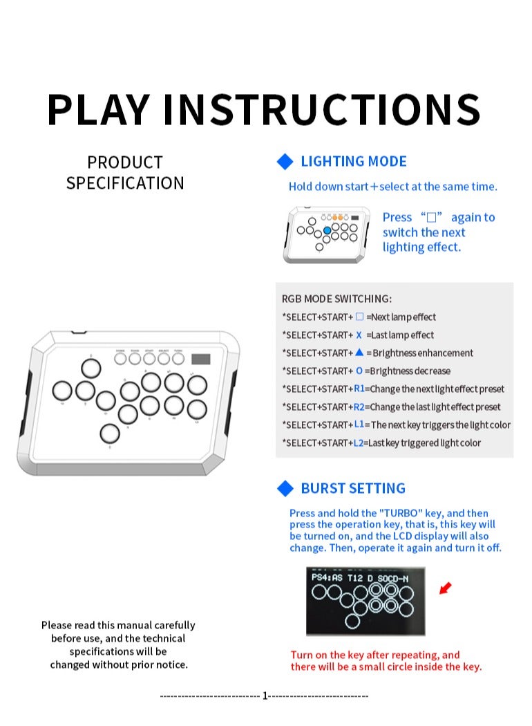 POWKIDDY A50 Hitbox Controller Button Rim leverless Joystick Arcade Stick Controller  - Image 4