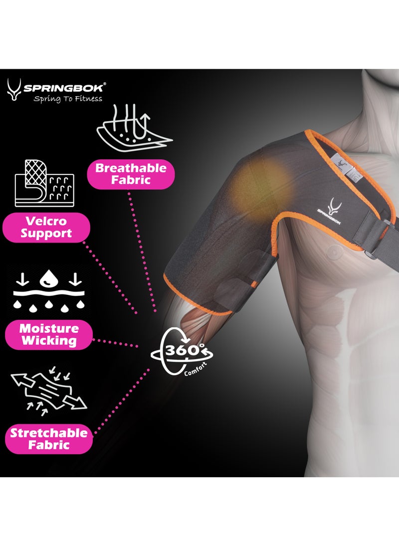 Springbok - Springbok Shoulder Immobilizer Brace, Men & Women (One size) for Torn Rotator Cuff, AC Joint Pain Relief, Stability Strap, Dislocated Sholder, Injuries, Tears, Adjustable Fits (Left Shoulder) - Image 1