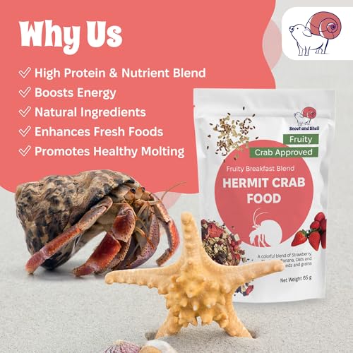 Snout and Shell Natural Hermit Crab Food – High-Protein Hermit Food with Real Fruit and Sprouted Grains – 65 g (2.3 oz) Crab Food for Pet Hermit Crabs by Snout and Shell - Image 3