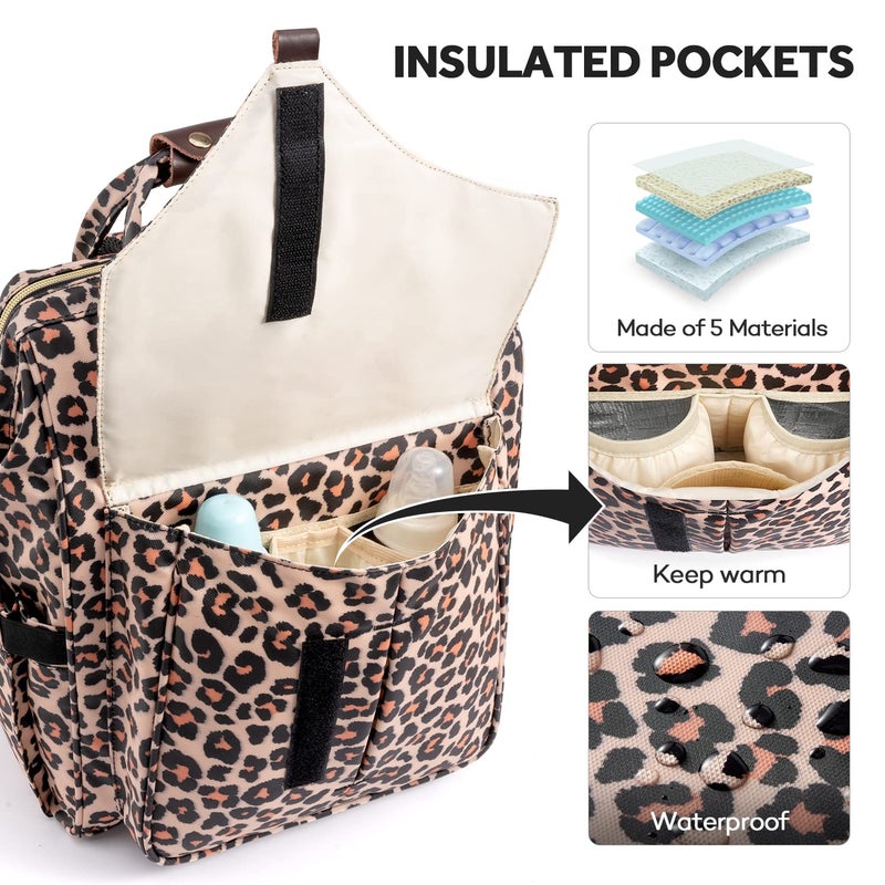 LitBear Diaper Bag Backpack, Fashion Large Capacity Multifunction Nappy Bags - Image 4