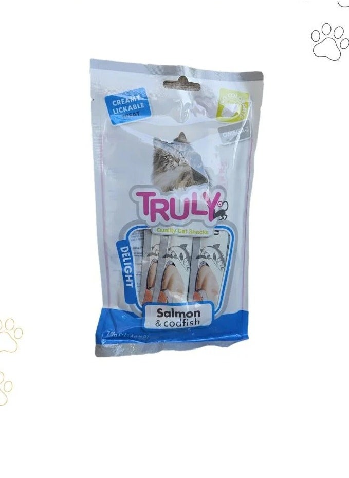 Wanpy Trully Creamy Lickable Treats - Salmon&Codfish 12X70g  - Image 2