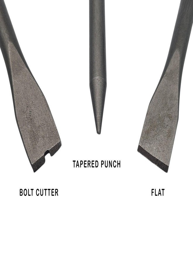 VCT 3pc Extra Long 7" Inch Air Chisel Set, Flat, Bolt Cutter, and Tapered Punch Chisels - Image 2