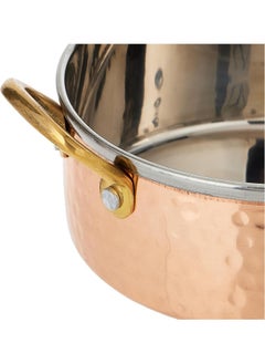 KEDGE Kedge 2 Por Pure Copper Hammered Heavy Saucepan With Brass Handle, 500 Ml Capacity  - Image 4