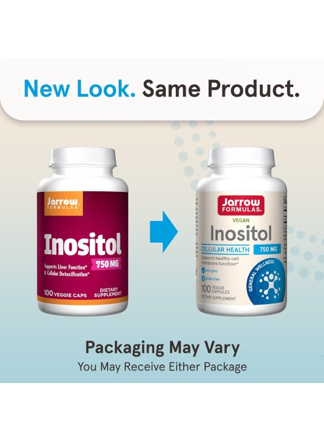 jarrow formulas Inositol 750 mg, Dietary Supplement, Liver Support for Cellular Health and General Wellness, 100 Veggie Capsules, Up to a 100 Day Supply - Image 1