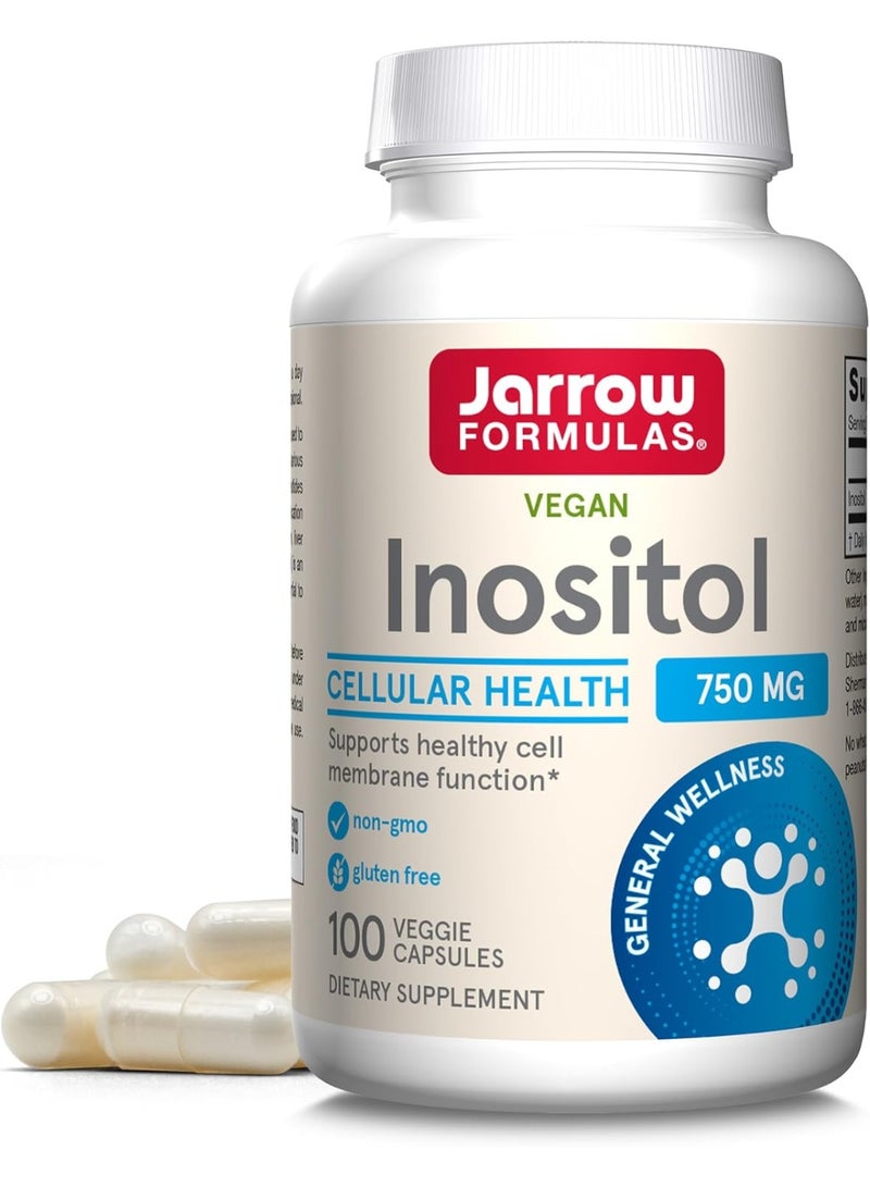 jarrow formulas Inositol 750 mg, Dietary Supplement, Liver Support for Cellular Health and General Wellness, 100 Veggie Capsules, Up to a 100 Day Supply - Image 2