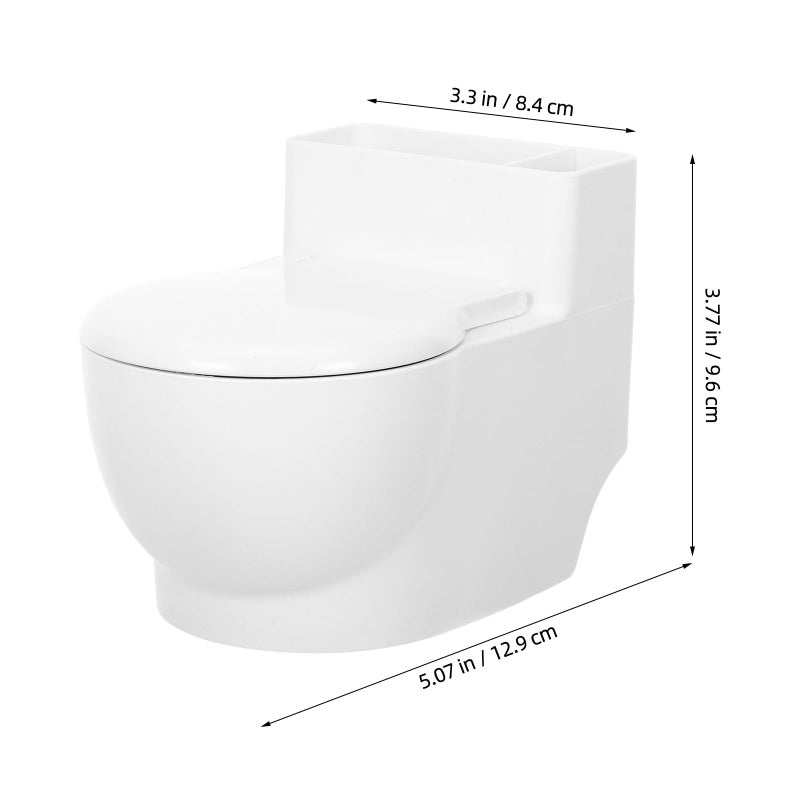 White Wall Mounted Toilet Shaped Ashtray Windproof Bathroom Storage Container For Indoor Home Use - Image 3