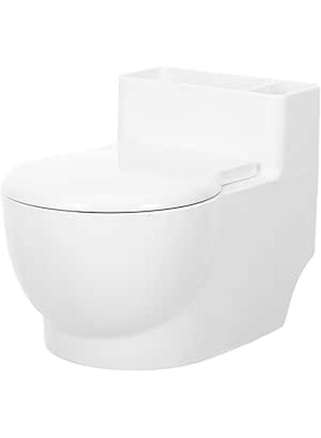 White Wall Mounted Toilet Shaped Ashtray Windproof Bathroom Storage Container For Indoor Home Use - Image 1