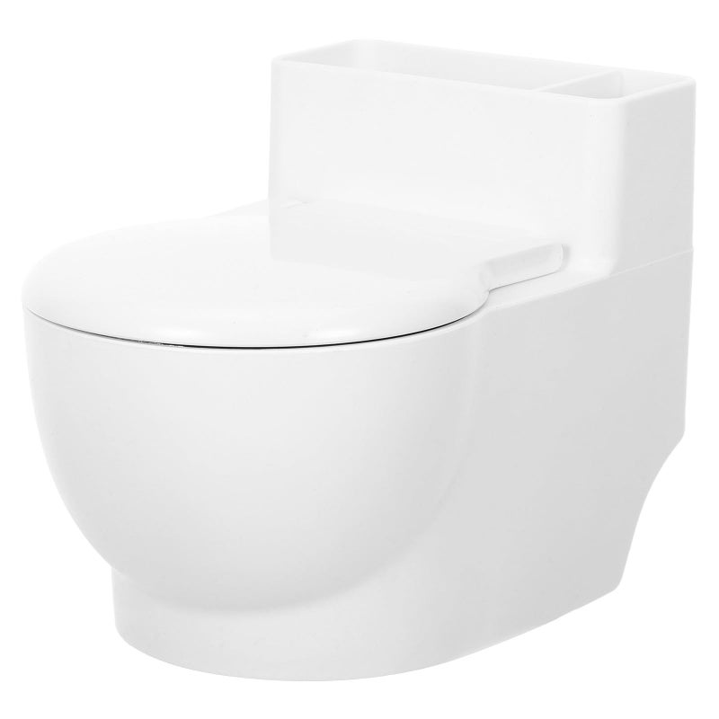 White Wall Mounted Toilet Shaped Ashtray Windproof Bathroom Storage Container For Indoor Home Use - Image 2