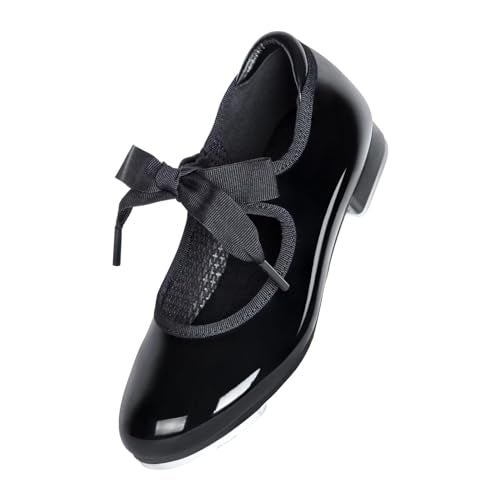 ARCLIBER Tap Shoes for Girls Black Dance Shoe Kids Tap Shoes(Toddler/Little Kid/Big Kid) - Image 1