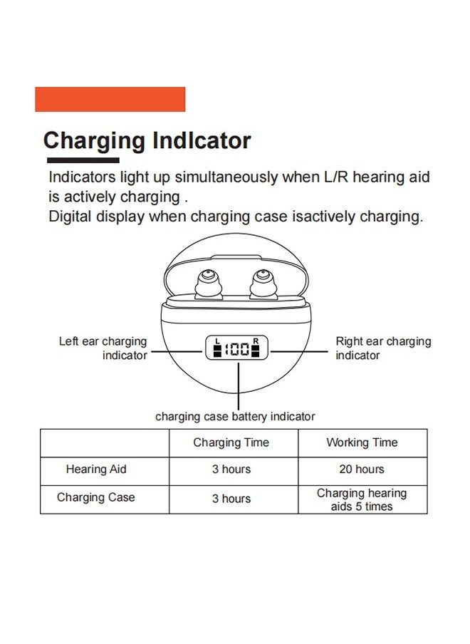 Urit - Hearing Aids, Invisible Magnetic Assistive Listening Devices, Contact Charging Box with LED Power Display (Black) - Image 1