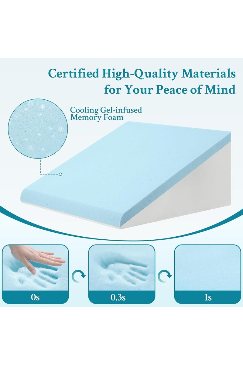 أوزيغالور وسادة سرير رمادية على شكل إسفين للنوم، وسادة مثلثة قياس 61 × 61 × 25.5 سم - Image 4