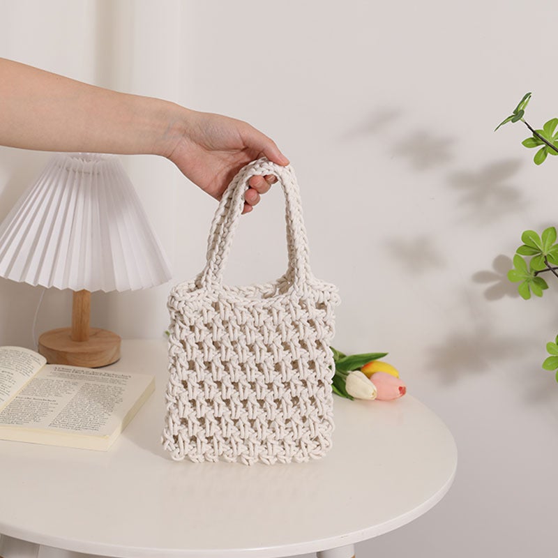 Women's Handwoven Rope Bucket Bag - Image 4