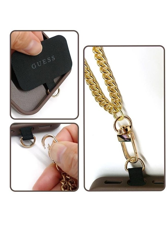 CG MOBILE - IPhone 16 Pro cover case with a strap, with a logo and a leather design approved by the global brand Guess. From CG-MOBILE. In Brown - Image 1