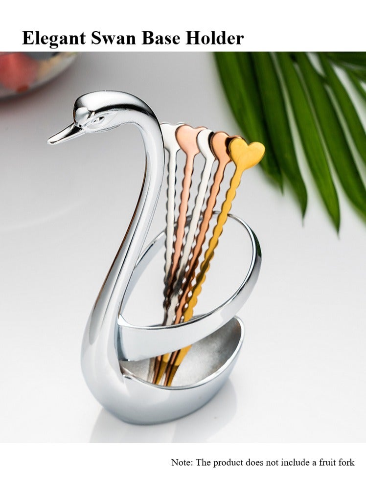 Elegant Small Silver Swan Base Holder for Coffee Bar  Dining, Perfect for Wedding  Entertaining Table Decor  - Image 1