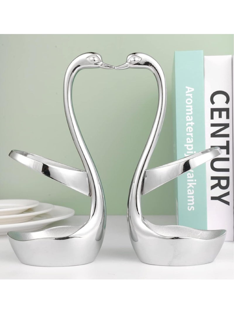 Elegant Small Silver Swan Base Holder for Coffee Bar  Dining, Perfect for Wedding  Entertaining Table Decor  - Image 3