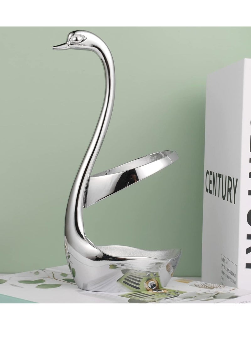 Elegant Small Silver Swan Base Holder for Coffee Bar  Dining, Perfect for Wedding  Entertaining Table Decor  - Image 2