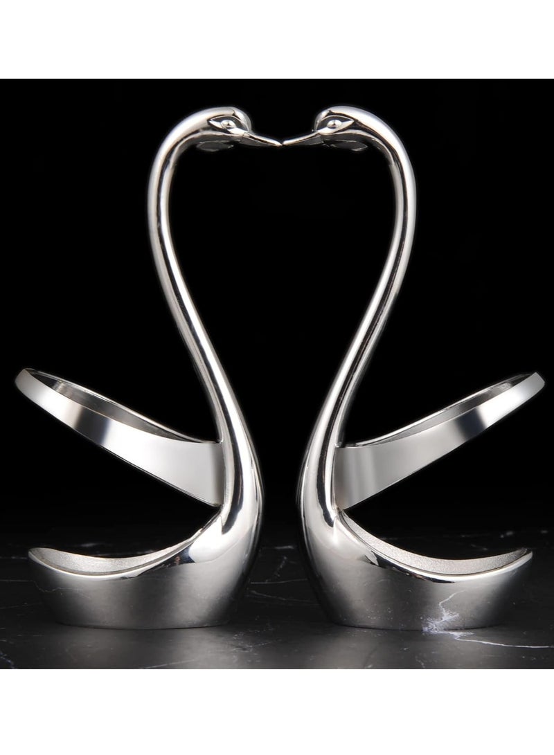 Elegant Small Silver Swan Base Holder for Coffee Bar  Dining, Perfect for Wedding  Entertaining Table Decor  - Image 5