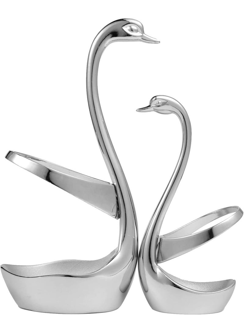Elegant Small Silver Swan Base Holder for Coffee Bar  Dining, Perfect for Wedding  Entertaining Table Decor  - Image 4