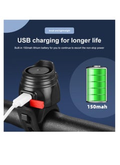Excefore Electric Bike Bell, Usb Electric Horn, 80db Anti-Theft Alarm Loud Electric Bike Horn, with 6 Type Of Bell, USB Rechargeable Battery Bicycle Horn, for Mountain, Racing, Children'S, Road Bikes  - Image 2