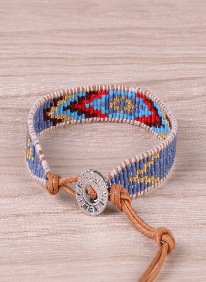 KELITCH Blue Seed Bead Pearls Bracelets Handmade Friendship Leather Wrap Bracelet Fashion Women Jewelry - Image 5
