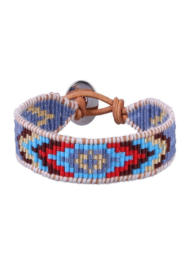 KELITCH Blue Seed Bead Pearls Bracelets Handmade Friendship Leather Wrap Bracelet Fashion Women Jewelry - Image 1