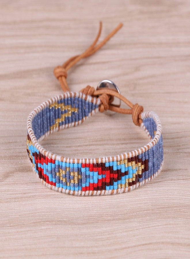 KELITCH Blue Seed Bead Pearls Bracelets Handmade Friendship Leather Wrap Bracelet Fashion Women Jewelry - Image 4