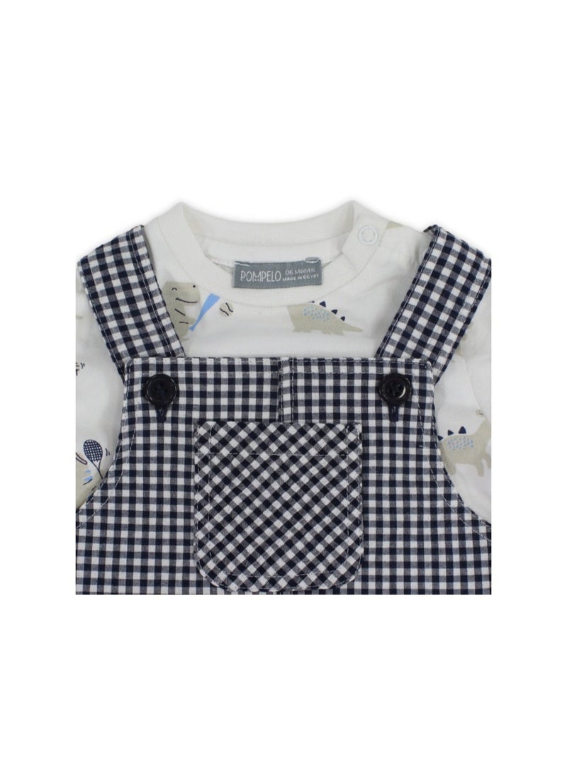 Pompelo Baby Boys Cotton Dungarees – Navy - Image 3