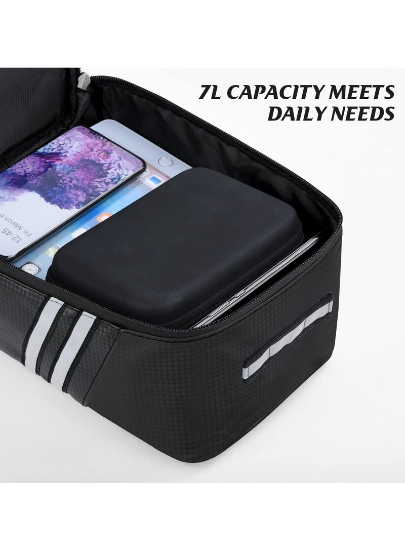 SYOSI Bicycle Rear Rack Storage Bag, Bike Reflective Trunk Bag Waterproof Rear Rack Bag For Bicycle With Reflective Strips For Outdoor Travel Camping Picnic Commuter  - Image 3