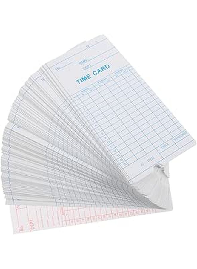 Uonlytech 100 Attendance Record Cards Monthly Weekly Office Portable High Grade Paper - Image 1