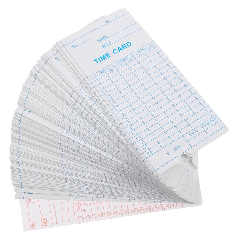 Uonlytech 100 Attendance Record Cards Monthly Weekly Office Portable High Grade Paper - Image 2