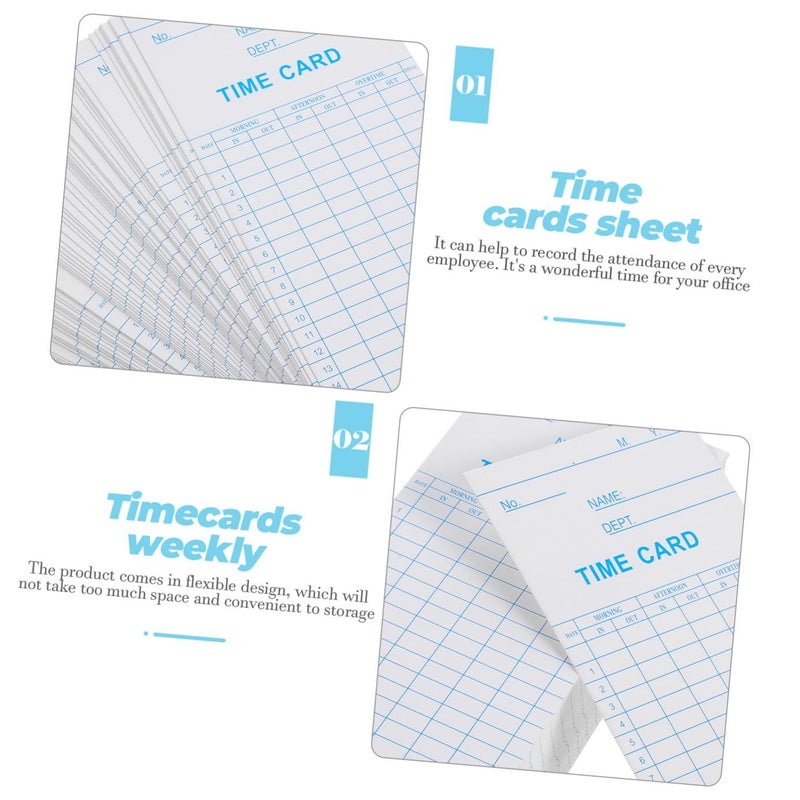 Uonlytech 100 Attendance Record Cards Monthly Weekly Office Portable High Grade Paper - Image 4