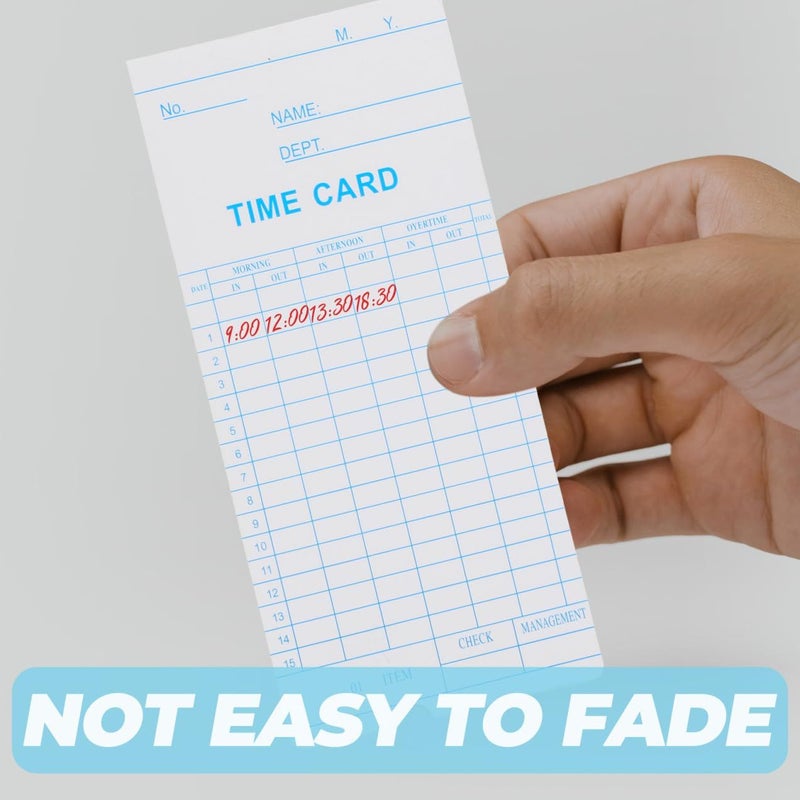 Uonlytech 100 Attendance Record Cards Monthly Weekly Office Portable High Grade Paper - Image 5