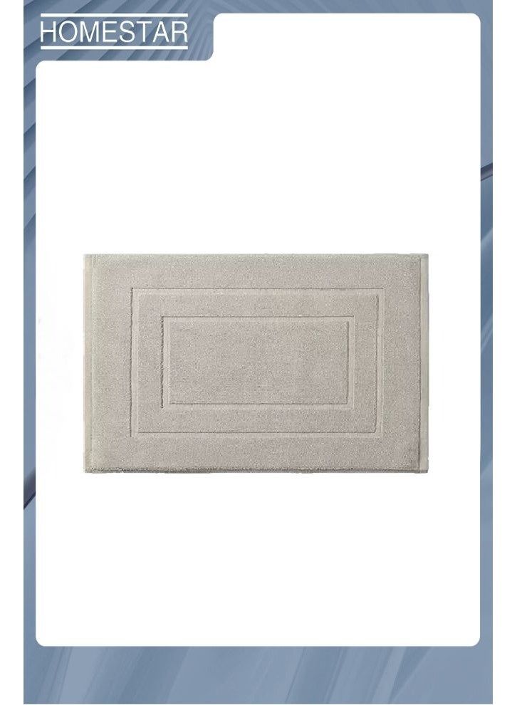 2PCS Extra Soft Absorbent Premium Bath Rug, Non Slip Comfortable Bath Mat, Carpet for Tub, Shower, Bath Room, Machine Washable, 50 cm X 80 cm Beige, Gray - Image 5