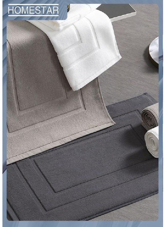 2PCS Extra Soft Absorbent Premium Bath Rug, Non Slip Comfortable Bath Mat, Carpet for Tub, Shower, Bath Room, Machine Washable, 50 cm X 80 cm Beige, Gray - Image 2