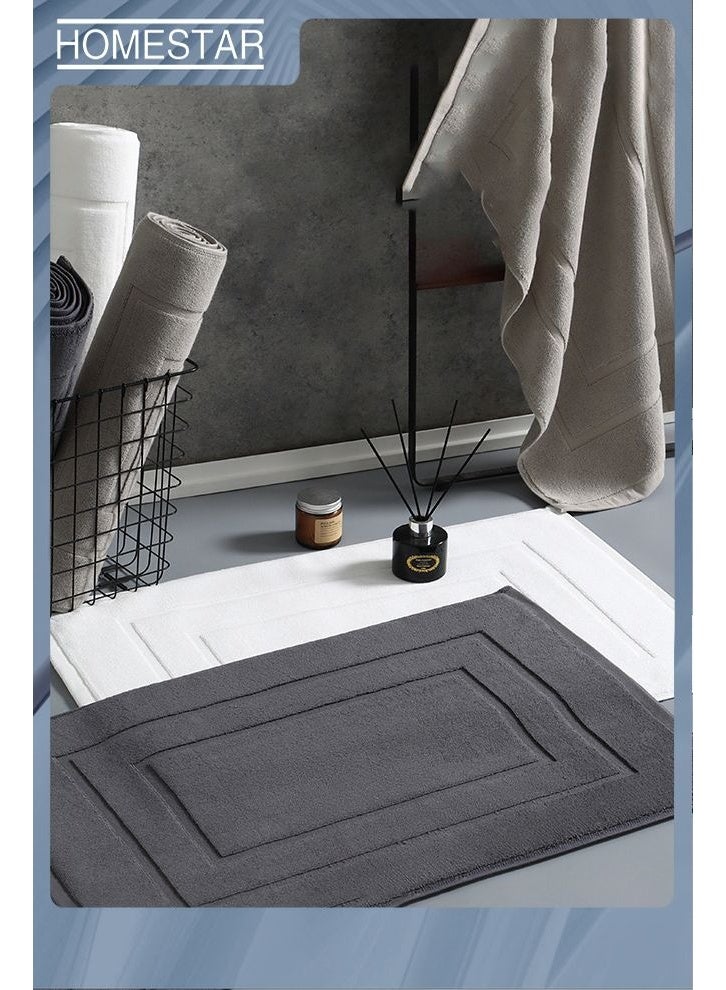 2PCS Extra Soft Absorbent Premium Bath Rug, Non Slip Comfortable Bath Mat, Carpet for Tub, Shower, Bath Room, Machine Washable, 50 cm X 80 cm Beige, Gray - Image 3