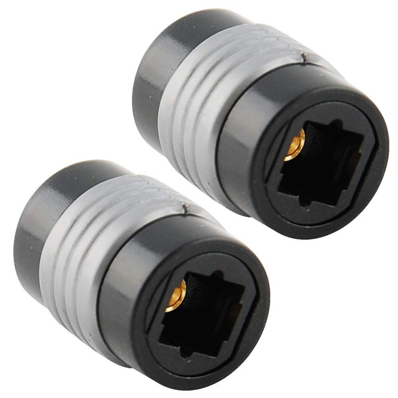 JacobsParts TosLink Optical Coupler Digital Audio Fiber Optic Female Extension Adapter, 2-Pack