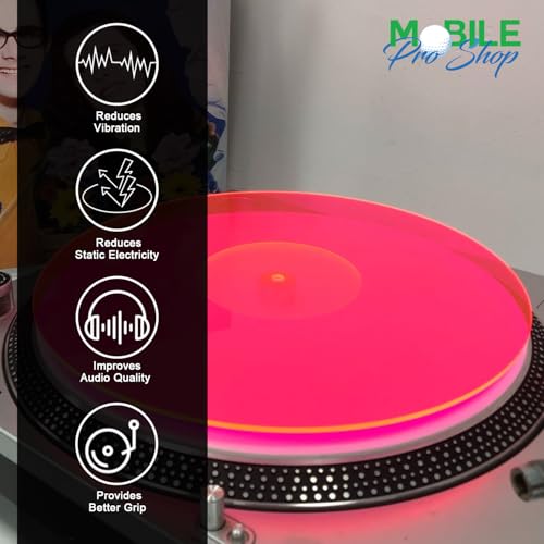 Mobile Pro Shop Acrylic Turntable Mat-Platter Vinyl Slipmat for 12 Inches LP Players-Reduced Noise & Improves Sound Quality & Provides Tighter Bass-Anti Static Record Player Mat. - Image 2