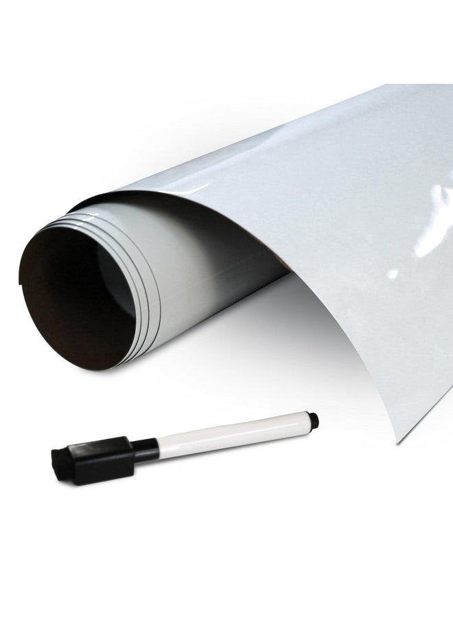 Flipside Products - Large 24" X 36" Dry Erase Reusable Sheet W/Black Marker And Eraser Cap, Repositionable Whiteboard Sticks To Glass, Metal, And Polished Smooth Wood, Peel And Stick, White  - Image 1